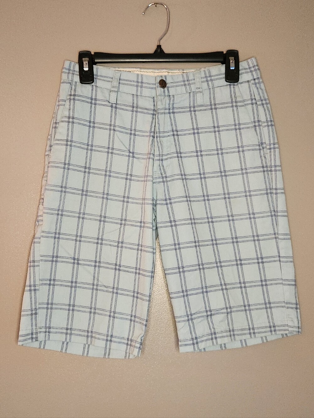 Volcom Boys Light Blue Frickin' Plaid Chino Shorts Size 29/18